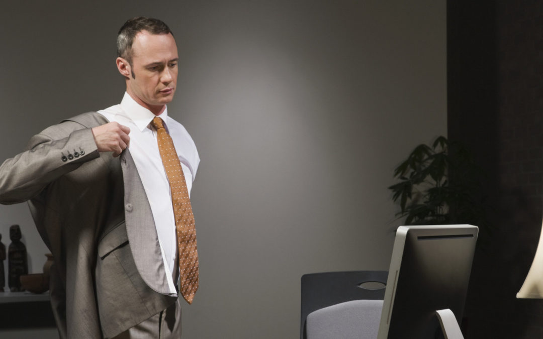 Man leaving work